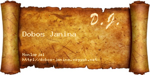 Dobos Janina névjegykártya